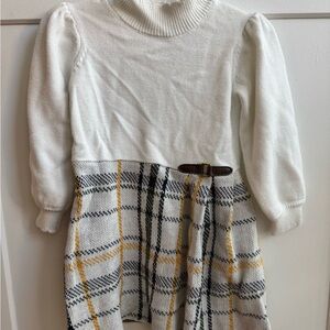 Janie and Jack White Plaid Knit Dress